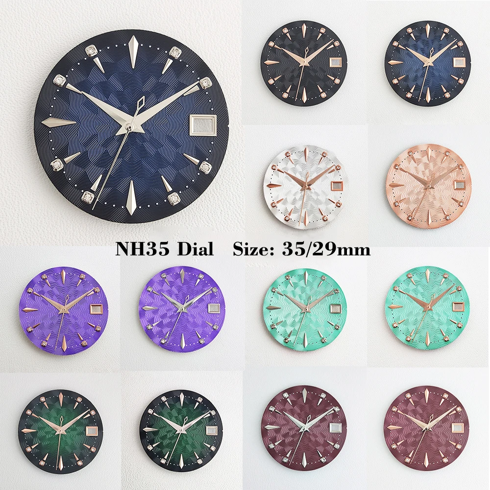 NH35 Dial 29mm/35mm Cocktail dial Custom logo dial with diamonds Watch Dial suitable for NH35/NH36 movement watch accessories
