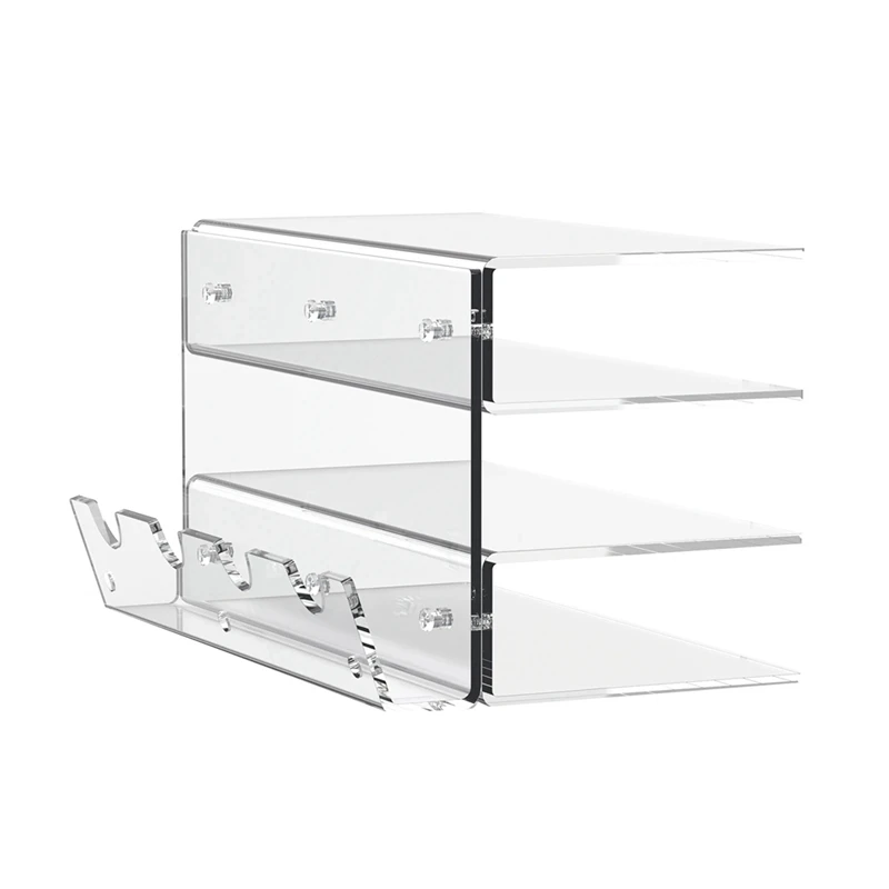 

Keyboard Storage Tool Acrylic 3 Tier Stand Frame Shelf For Study Room Exhibition Transparent