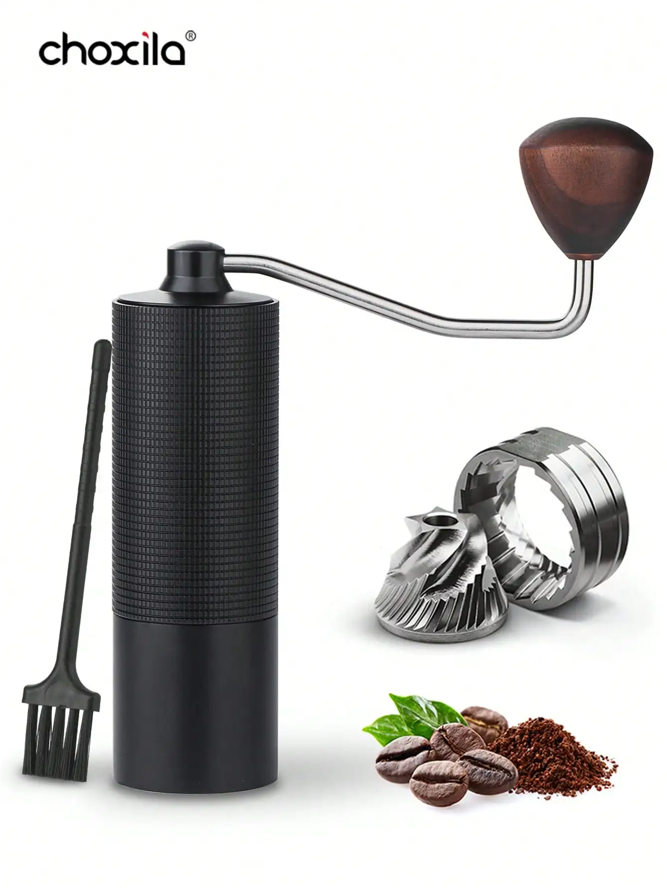 1pc Manual Coffee Grinder, Stainless Steel Conical Burr Coffee Grinder, Internal Adjustable Setting Hand Espresso Grinder, Porta