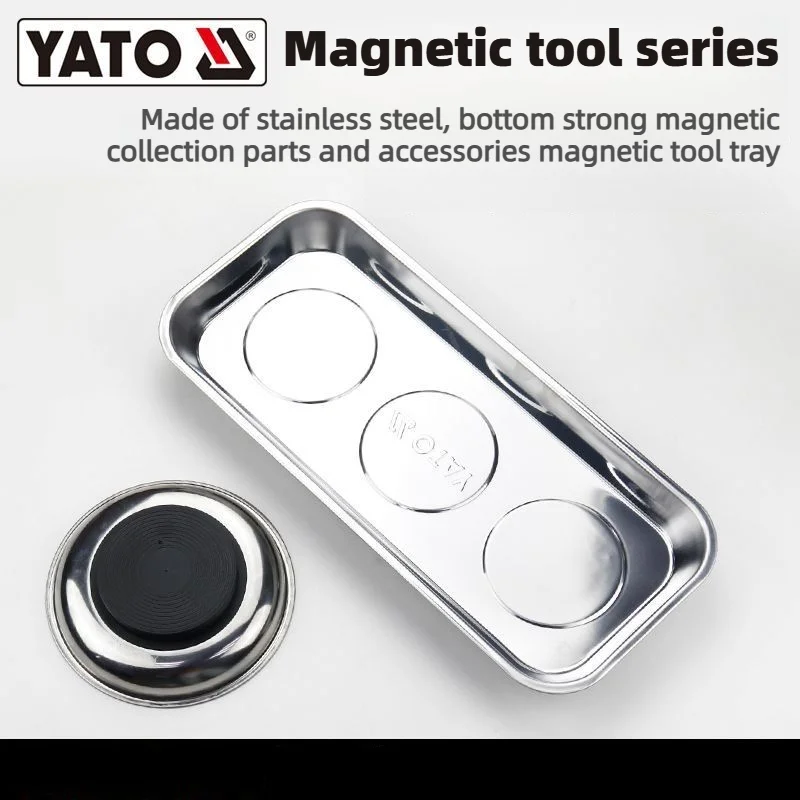 Yato Screw Tray with Magnetic Pad Stainless steel Magnet Screws Disk Storage Plate for Airplane Car Boat Repair Tool Repair Disk
