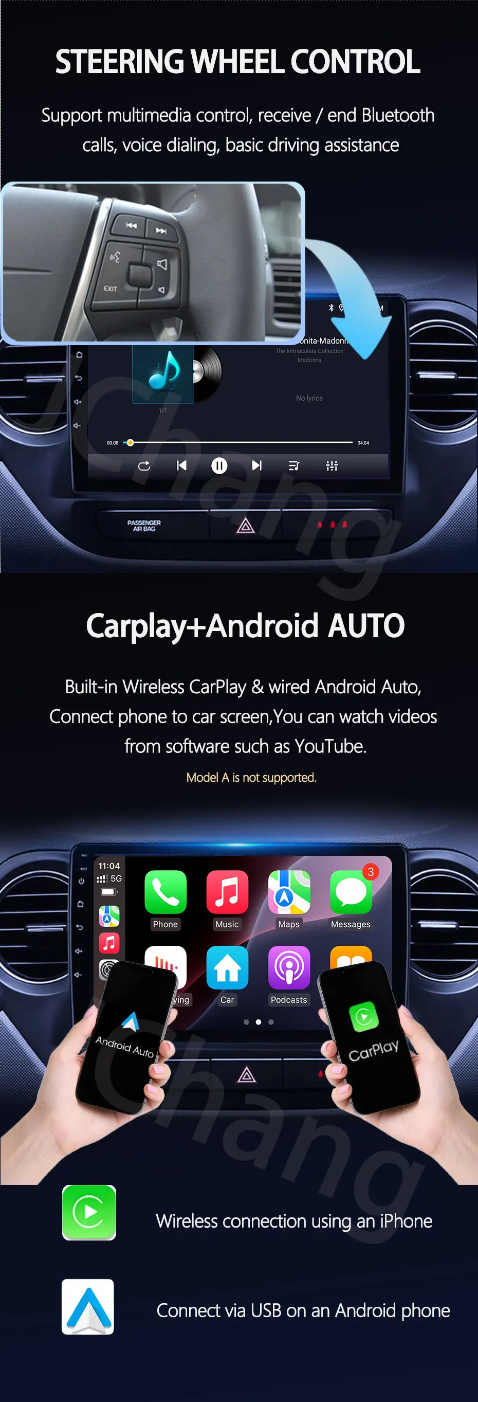 Android 15 Head Unit QLED Radio für Ford C-MAX Kuga 2 Escape 3 2012 - 2019 Android Auto Multimedia Player GPS Navigation Carplay – Detail 7