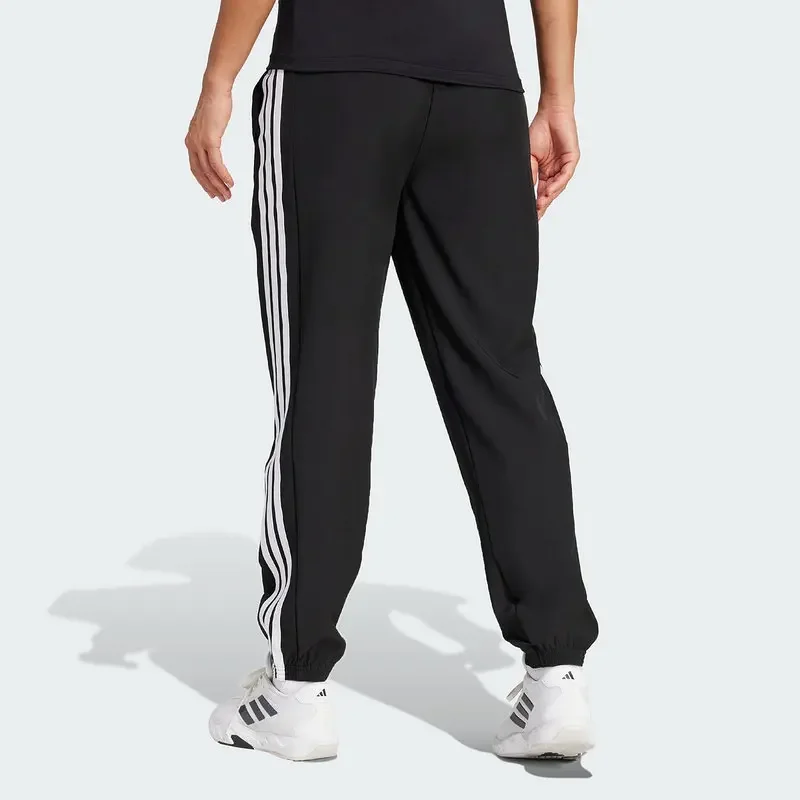 Adidas Stretch Jersey Elastic Waistband Straight Leg Slant Pockets Travel TrousersJI8313