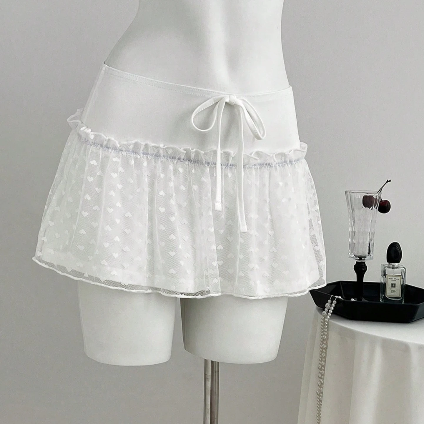 

Shorts Skirts Women Short Skirt A Line Low Waist Slim Fit Lace Up Sweet Solid Elegant Splice Y2k Streetwear Work 2026 Summer