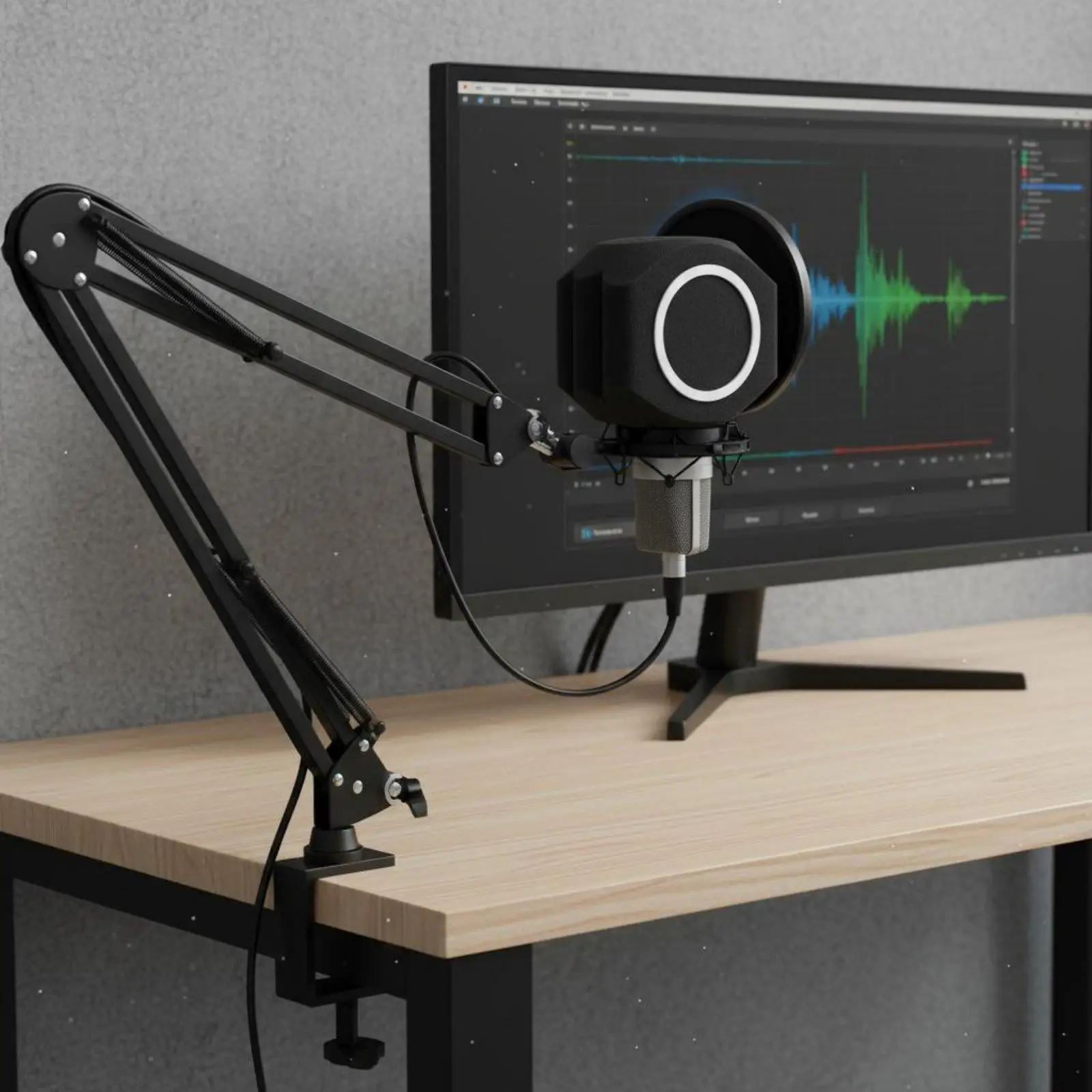 Studio Microphone Shield Premium Sponge Noise Reduction Soundproof Booth Assembly Cover for Home Studio Recording