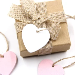 10PCS Wooden LOVE Heart Pendant Wedding Proposal Christmas Tree Ornament  DIY Craft Gift Tags Love Wood Chip Scatter Decoration