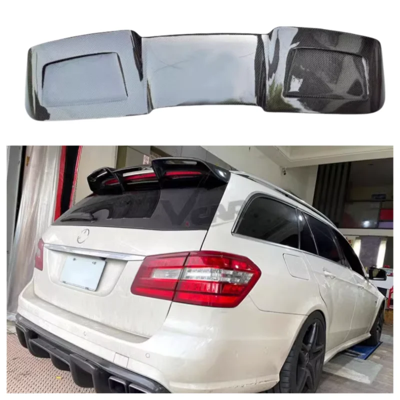 Use For Benz E Class W212 Spoiler 2010--2015 Year Sedan 5-door Glossy Black Real Carbon Fiber Rear Wing R Style Accessories