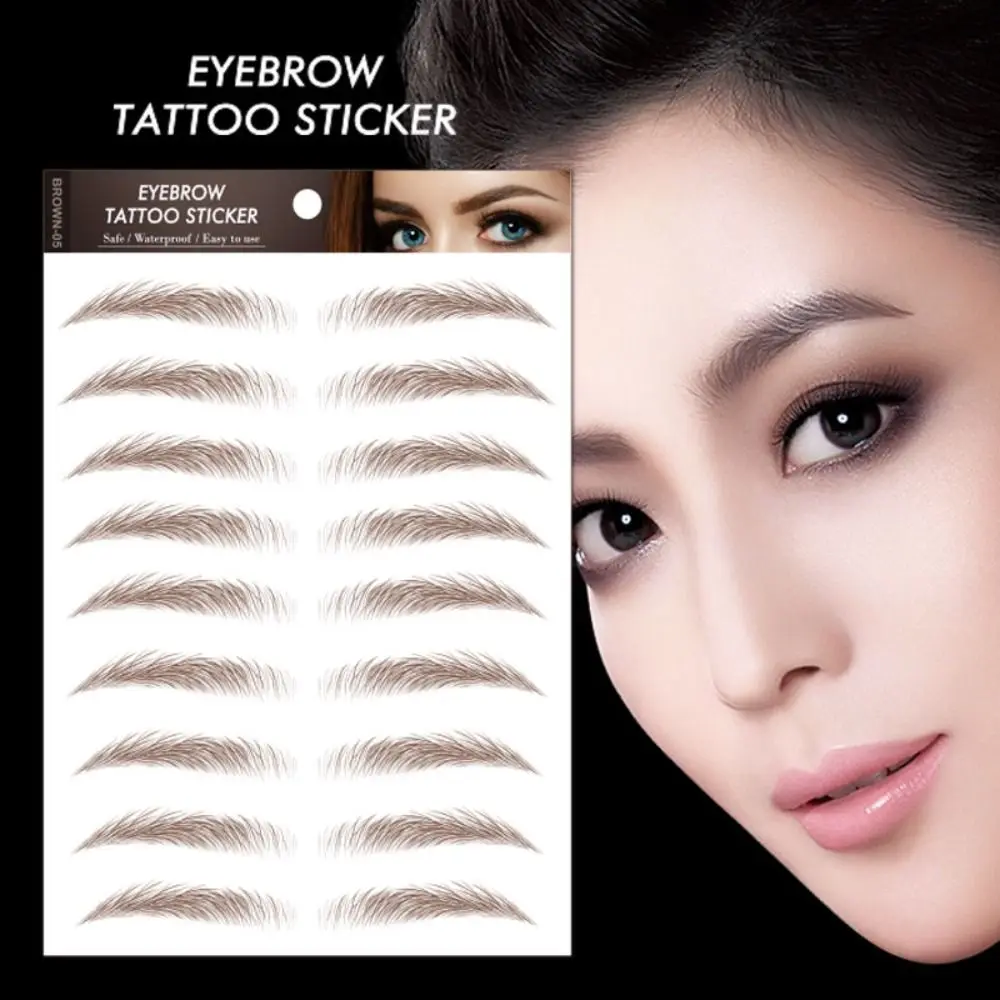Women Men 3D False Eyebrow Enhancers Simulation Eye Brow Water Transfers Decals 6D Eyebrow Tattoos Stickers Eyebrow Stickers