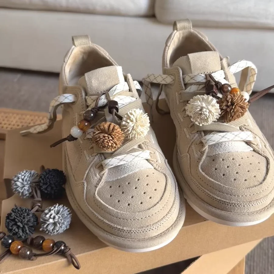 Maillard Quasten-Anhänger Frühlingsschuh-Schnalle Leder-Blumen DIY-Ornamente Herren Damen Persönlichkeit Freizeitschuh-Schnürsenkel Dekorativ – Detail 5