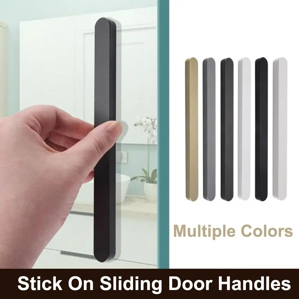 Self-adhesive Stick On Sliding Door Handles Aluminium Alloy Punch-free Cabinet Handles 7 Inch Multifunctional Adhesive Handles
