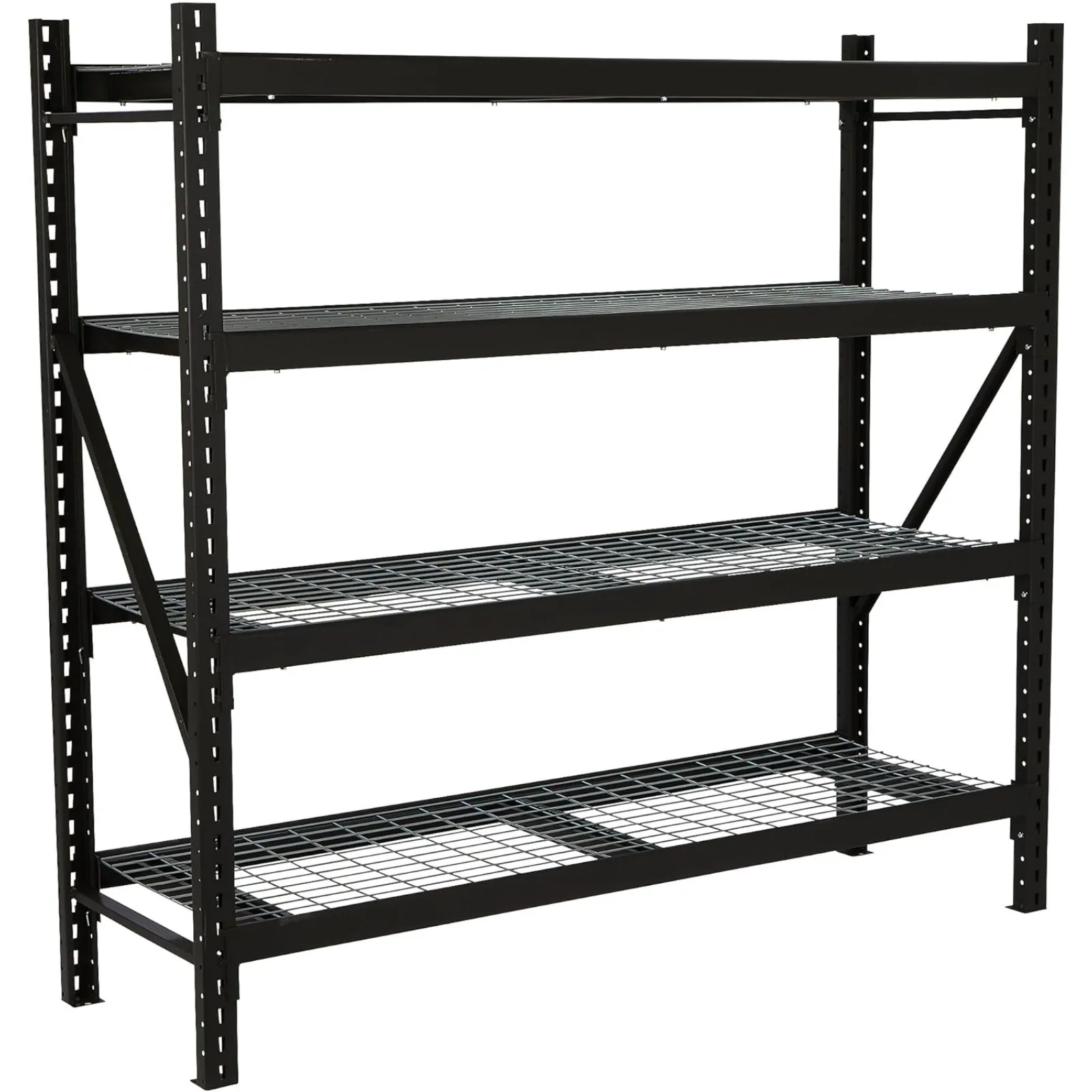 

US 4-Tier Industrial Shelving Rack - 77in.W x 24in.D x 72in.H, Model# 2611T002