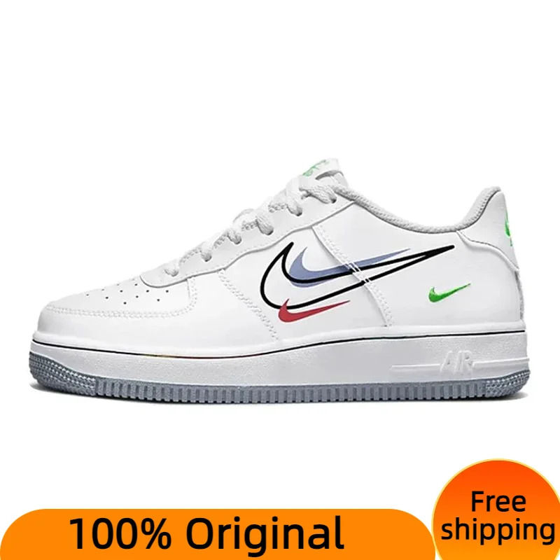 Nike Air Force 1 Low Multi Swoosh GS Sneakers shoes With Original Box