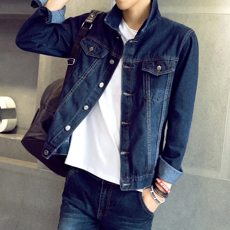 Wholesale 2022New Teenager Denim Jacket Men Jacket Korean Spring Autumn Slim Spring Coat Student Loose Clothes Handsome Trend