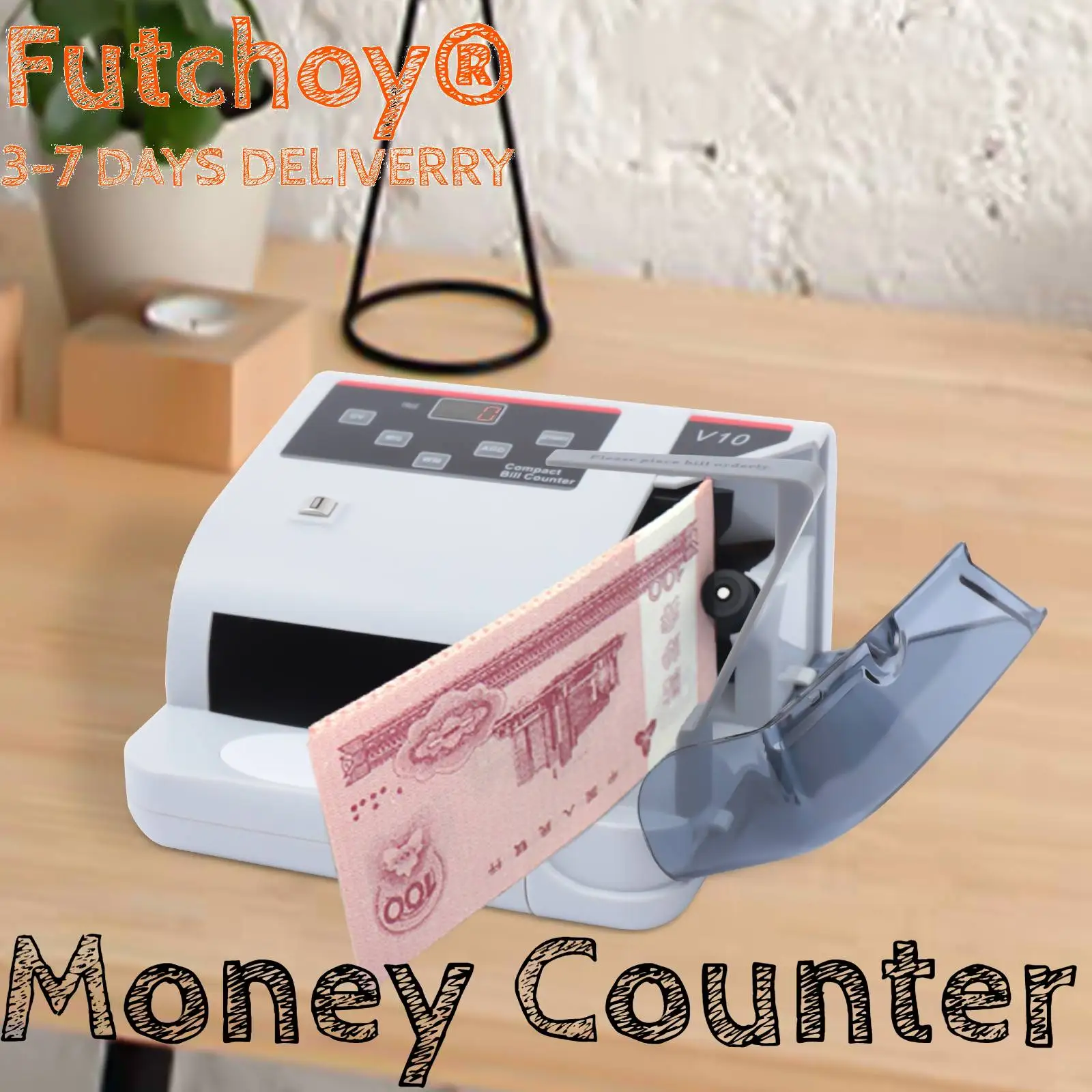 

Portable Money Counter with UV/MG/WM Counterfeit Detection 600pcs/min Bill Multi-Currency Counting Machine LED Display for Store