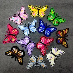 Color Butterfly Patches For Clothing Embroidery Applique Fabric Red Yellow Pink Green Blue White