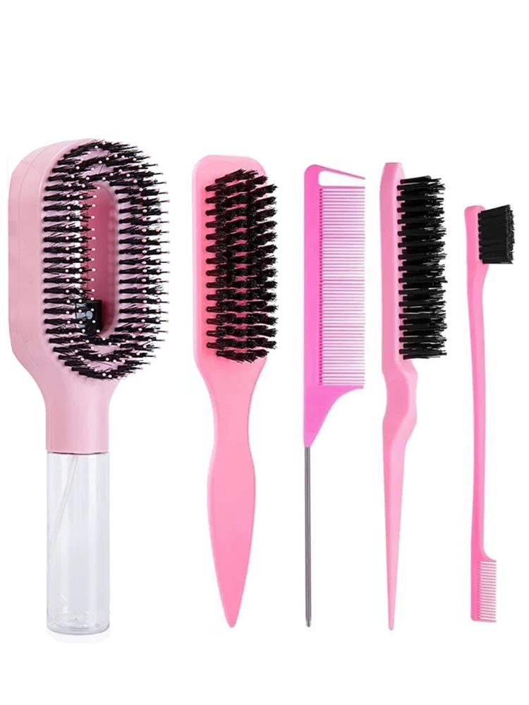 5-teiliges Haarkamm-Set, Aufteil- und Entwirrbürste, feiner Sprühnebel-Stylingkamm, Anti-Frizz, antistatisch, für alle Haartypen – Detail 1