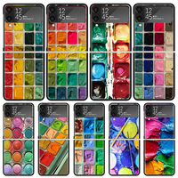 Watercolors Set Paint Palette Painting Box Phone Case For Samsung Galaxy Z Flip3 Flip4 Flip5 Flip6 PC Shell For Z Flip 3 4 5 6 H
