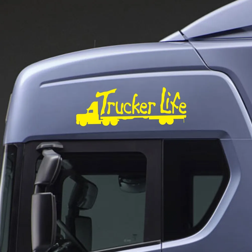 Pegatina Trucker Life para Ventanas de Camión y Laterales de Carrocería para Kenworth T680 W900 Mack Anthem Freightliner Cascadia Peterbilt # 22