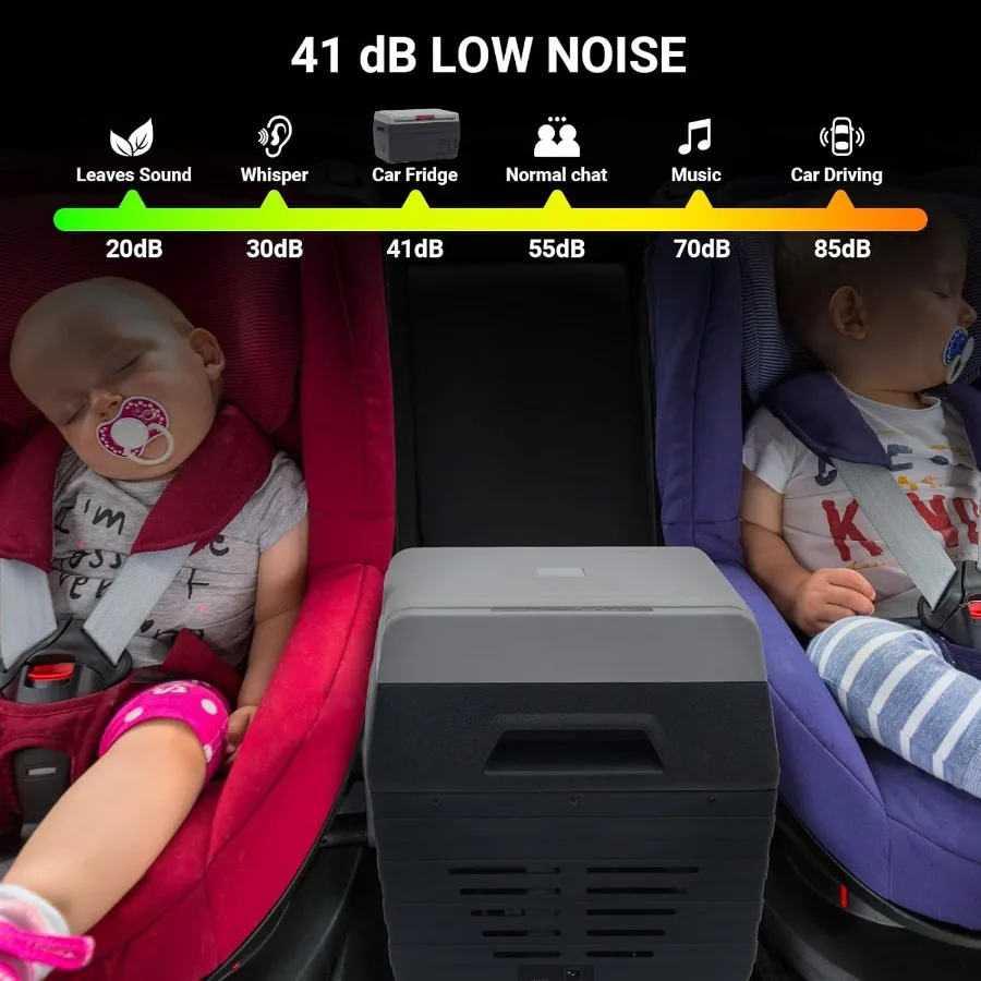 مبرد كهربائي ثلاجة محمولة 12 فولت/24 فولت تيار مستمر لشاحنة السيارات والمركبات 21 كوارت 20 لتر وحدة تبريد ضاغط مع درجة الحرارة