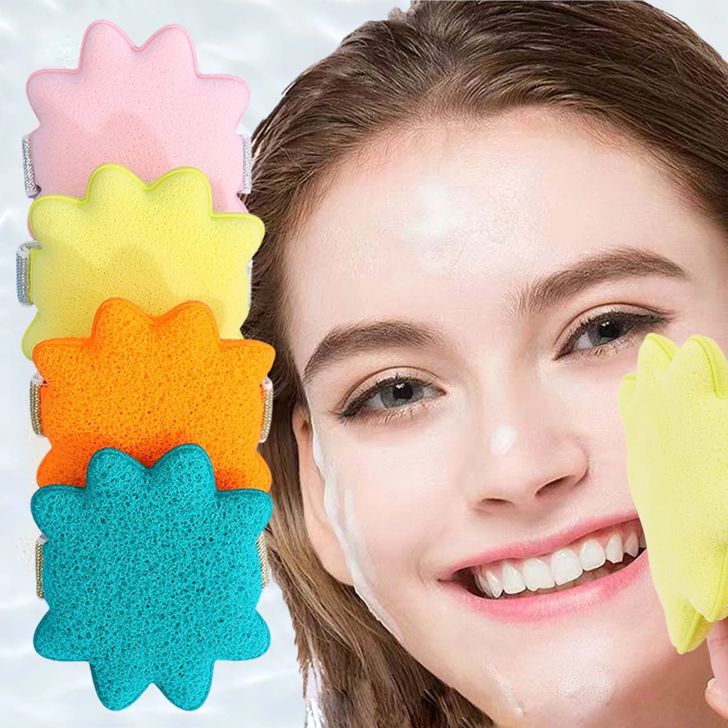 Almohadillas de esponja de limpieza Facial para mascarilla exfoliante, esponjas de masaje para SPA Facial, almohadillas de eliminación de cosméticos de maquillaje, esponja de limpieza corporal Facial
