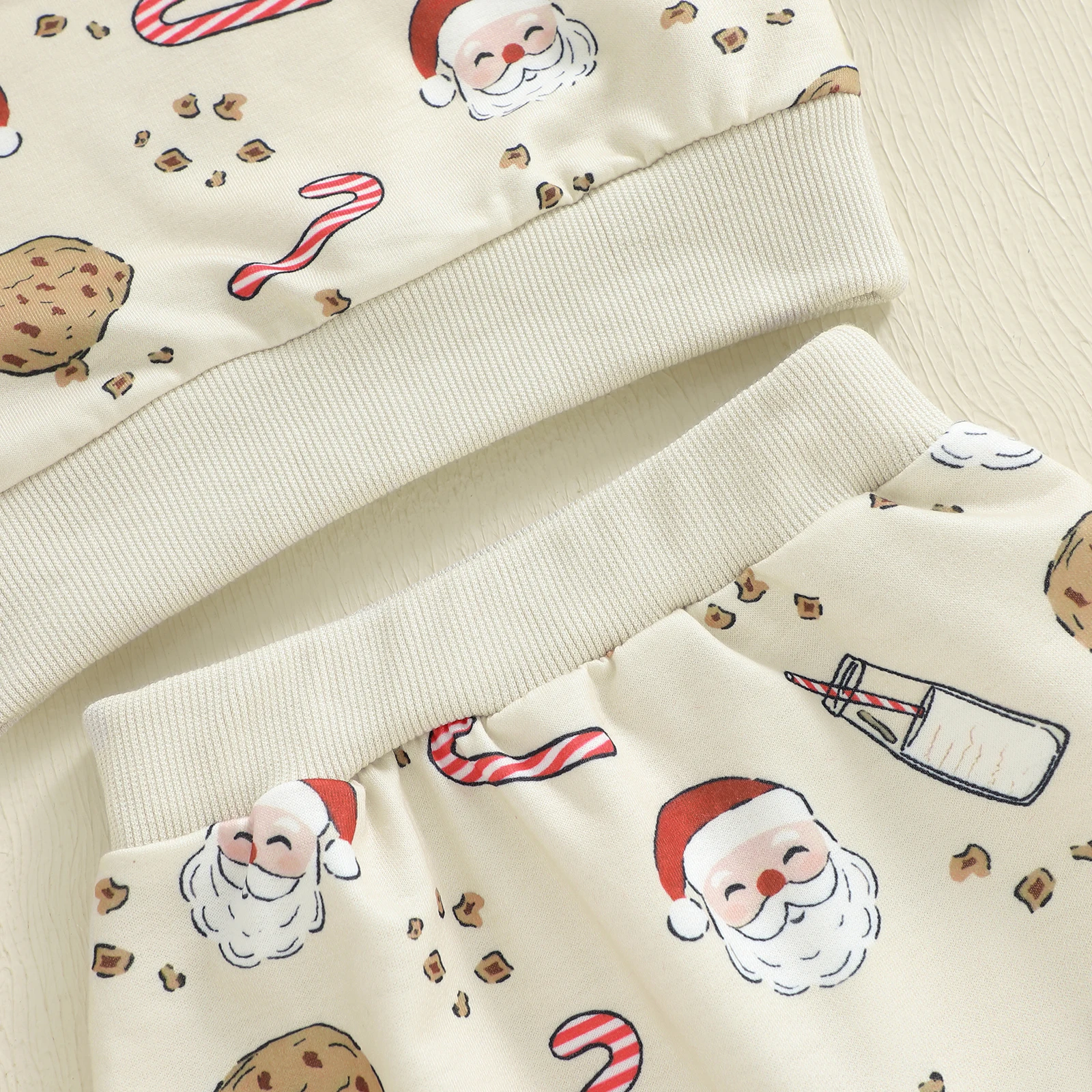 طفل رضيع ملابس عيد الميلاد طويلة الأكمام سانتا كلوز طباعة البلوز البلوز ركض السراويل الخريف الشتاء الملابس #4