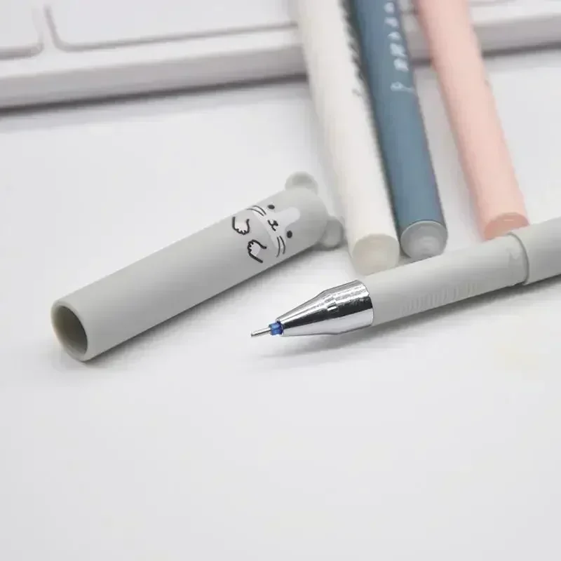 4 pcs/lot Kawaii Erasable Pen Pens Cute Cartoon Animals Pen Washable Handle Gel Pen 0.35mm Refill Rods