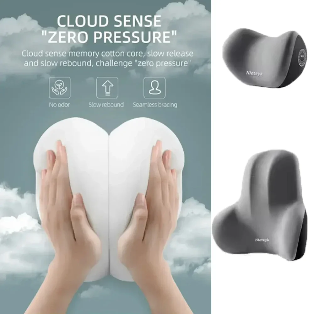 Ergonomic Car Headrest and Lumbar Support Set Memory Foam Neck Cushion Plush Cover Universal Vehicle Comfort Car Accessories