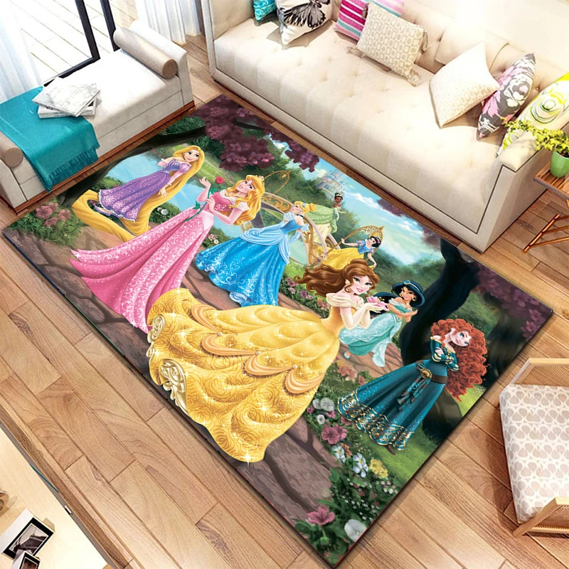 Disney Cartoon Princess deseń duży dywan do składania 3D dywan do salonu dzieci sypialnia Sofa wycieraczka dekoracja domu mata podłogowa dla dzieci