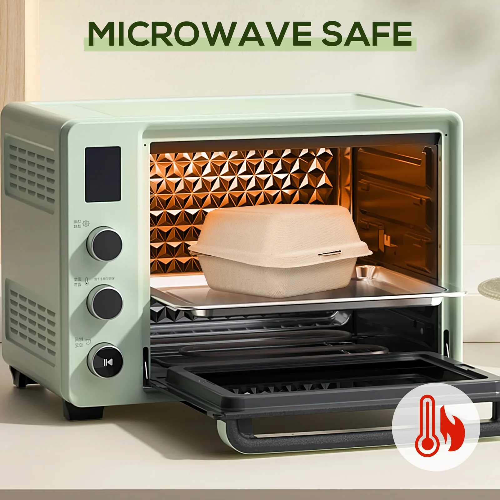 

30Pcs Disposable Pulp Food Containers Portable Take Out Packaging Boxes for School Office Picnic to Go Containers