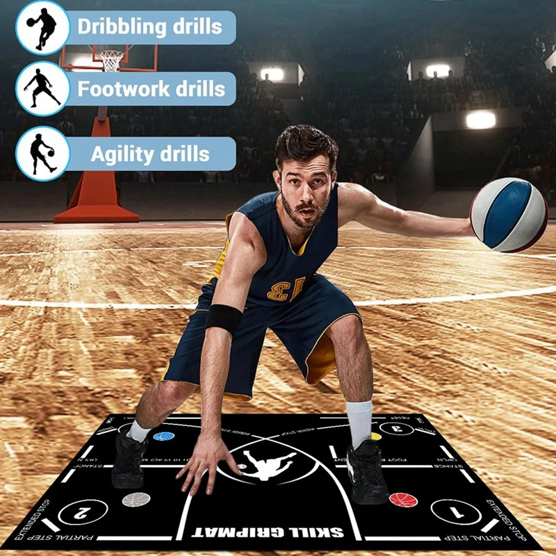 Basketball Footstep Mat Portable Agility Footstep Training Mat Basketball Training Mat Improve Basketball Speed Skill