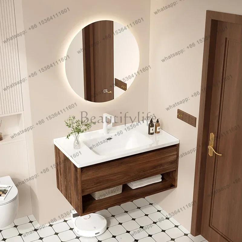 YJ Display Storage Bathroom Cabinet Vanity Wall Modern Bathroom Cabinet Sink Mirror Tocador Nordic Gabinete Postmodern Furniture