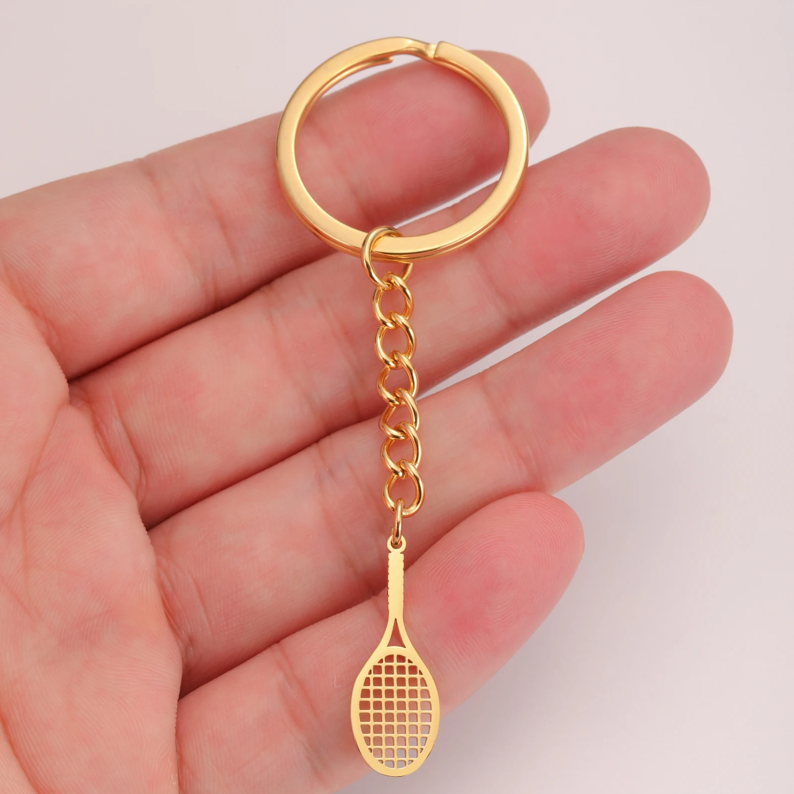 

Amaxer Fashion Cute Tennis Racket Pendant Keychain for Women Men Car Keyring Sports Key Chain Love Sports Gifts Wholesale