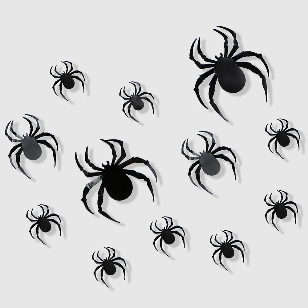 Halloween Sticker Decoration 3D Black Bat Spider Ghost Halloween Party Diy Bar Room Decor Party Scary Props Wall Sticker