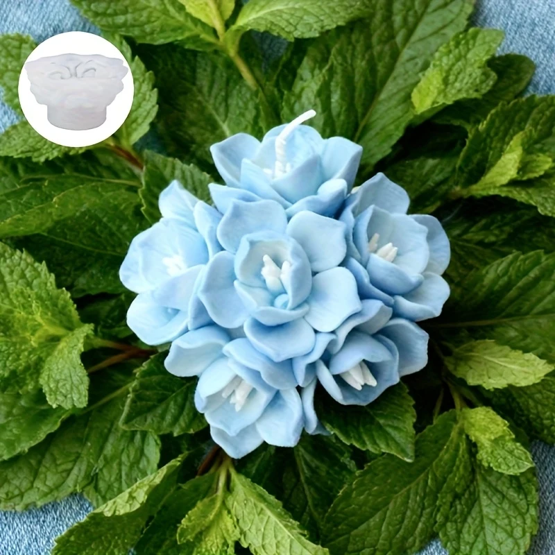 1 Hydrangea Candle Silicone Mold，Suitable for making candles， Soap ，Resin Crafts，Suitable for spring decoration、Valentine's Day、