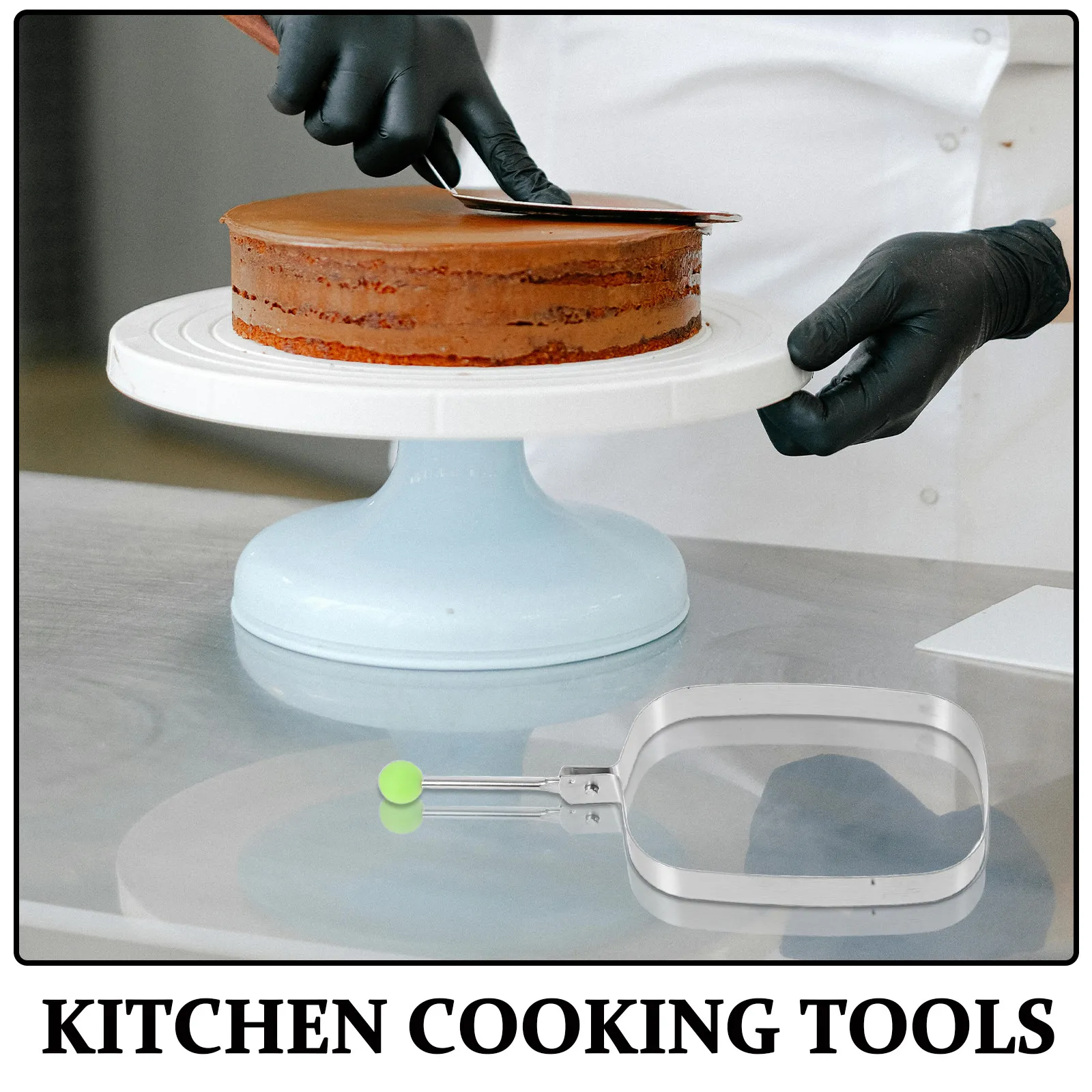 2Pcs Stainless Steel Cake Ring Mold Non-Stick Pancake Shaping Tool for Crepe Cakes Dessert Baking Mousse Pastry