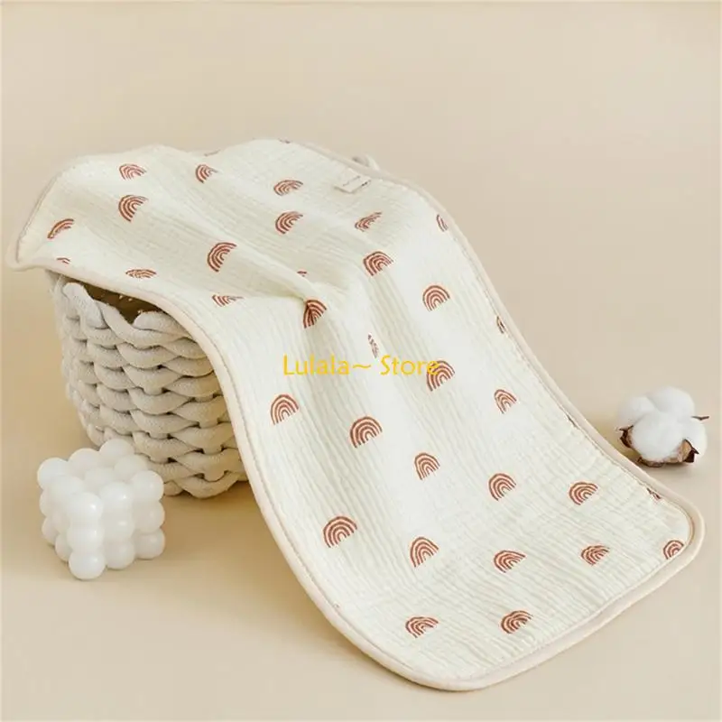 

Y4QA Baby Rectangle Face Towel Infant Drooling Bibs Wash Cloth Cotton Muslin-Handkerchief Skin Friendly Nursing Burp Cloth