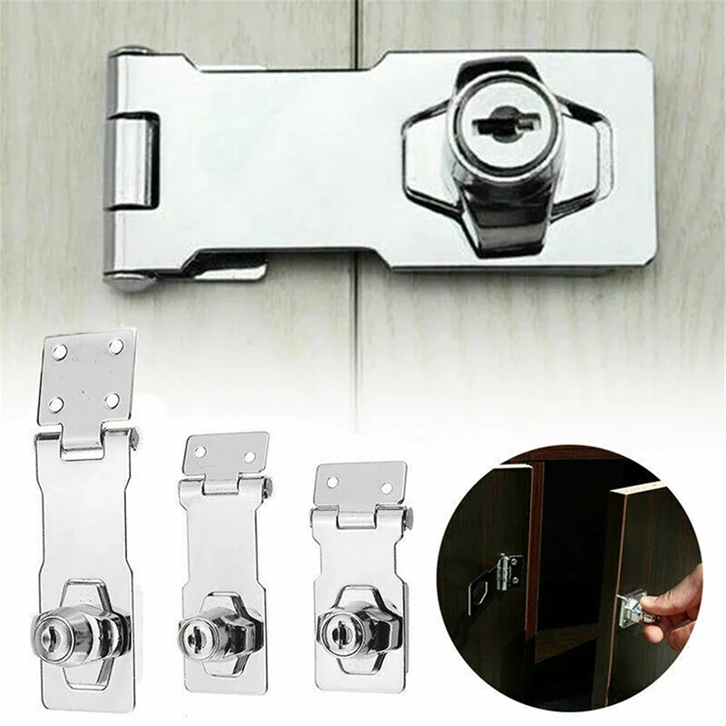 Zinc Alloy Locking Hasp Staple Security Lock Household With Key Padlock Cupboard Cabinet Shed Mailbox Drawers Lock Home Hardware