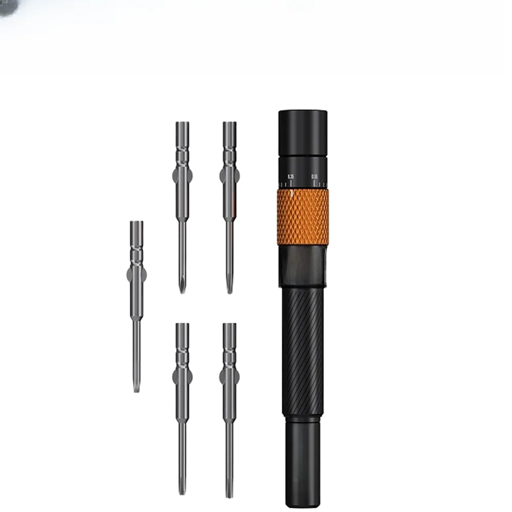 Rotary Torque Adjustment Screwdriver for For mobile Electronics Repair with 5 Interchangeable Bits and Comfort Grip