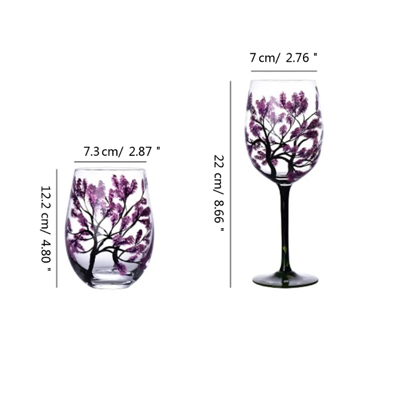Креативные бокалы для вина Four Seasons Tree с принтом Кубок 450 мл Стеклянная чашка большой емкости для пивного коктейля