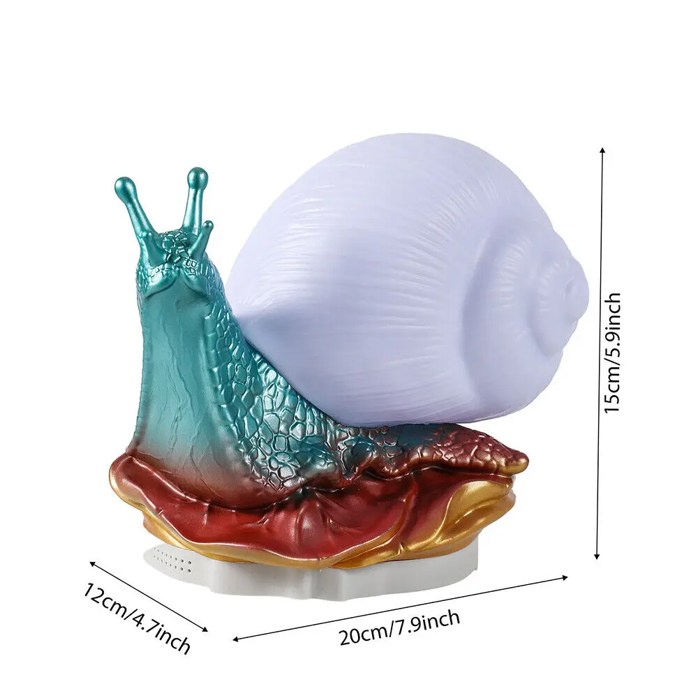 スイッチ付きカタツムリ型ムードライト、LEDランプシェードナイトライト、明るさ調整、24色グラデーション、ベッドサイドランプ、新
