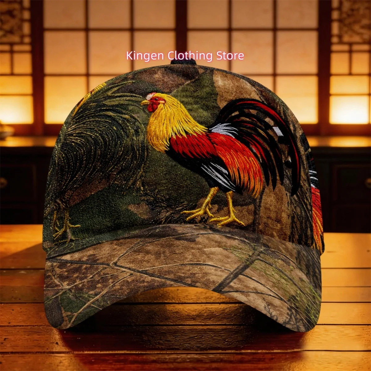 2D Print-1pc Rooster Camouflage Pattern Baseball Cap Gardening Modern Christmas Gift Sports Events Skateboarding Trucker Cap Pac