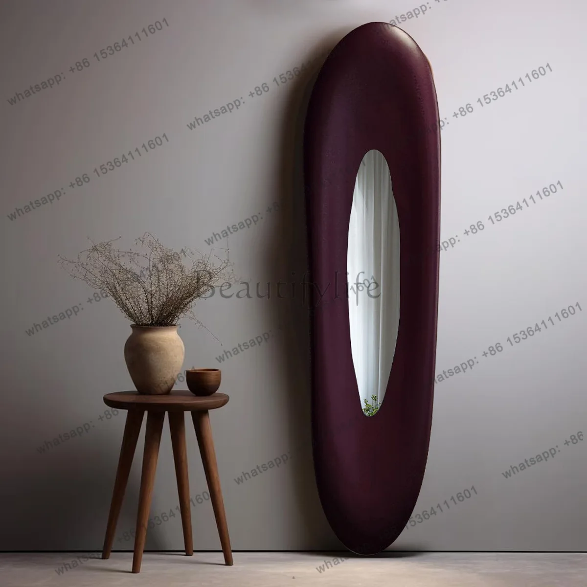 

Artistic special-shaped wall-mounted mirror household wall-mounted decoration retro simple fitting mirror