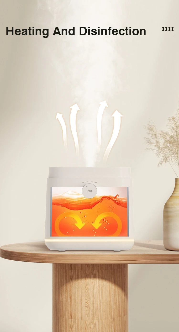 6L Pure Smart Wifi Hot Steam Umidificador De Ar Heating Type Air Humidifier With Stainless Steel Water Tank for Home