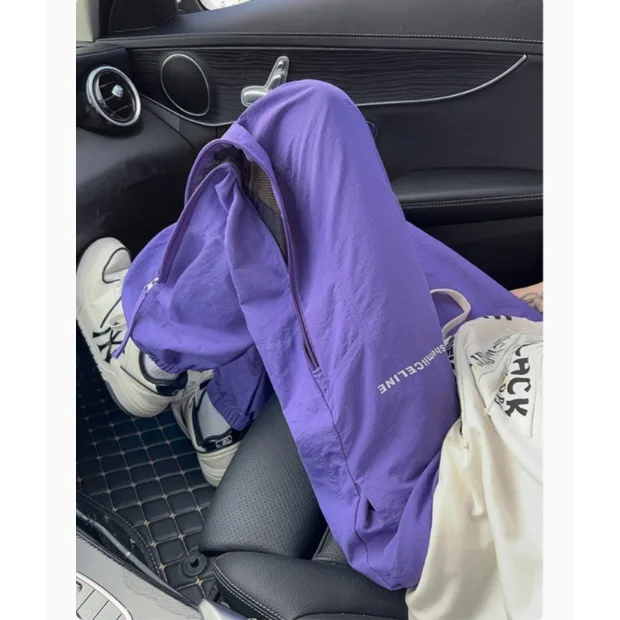 

Мужские свободные брюки с манжетами, осенне-летние, с дизайнерскими вставками, быстросохнущие, для активного отдыха, повседневные, с боковой молнией, прямого кроя