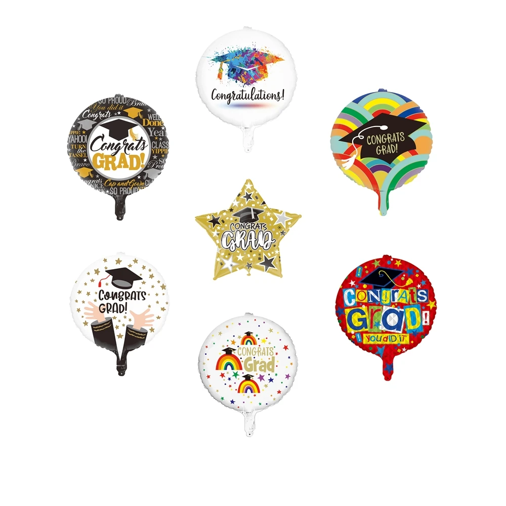 بالون فيلم ألومنيوم للتخرج مقاس 18 بوصة يهنئة لحفلات التخرج وحفلات التخرج