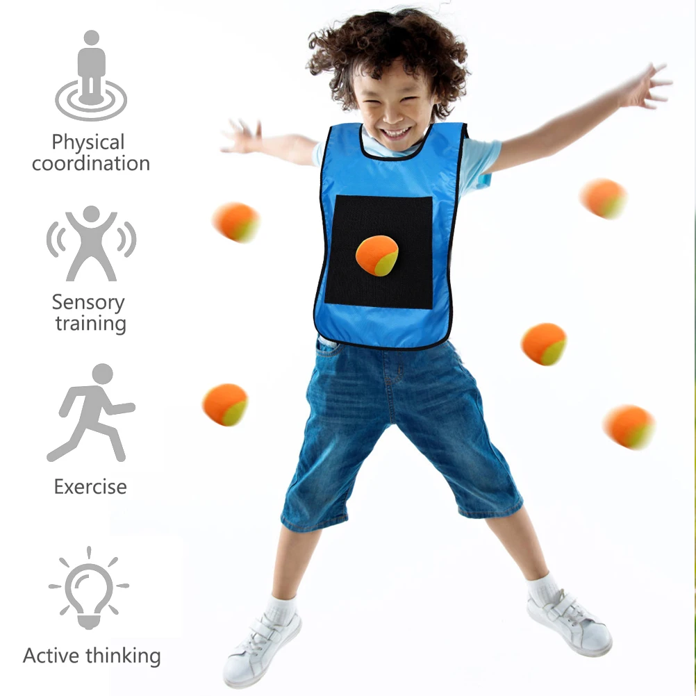 Klebrige Ballweste, Spielzeug-Set, 2 Sets, für Kinder, Garten, Outdoor, Fangspiel, Bälle, Sport, Eltern-Kind, lustige Aktivität, praktisch