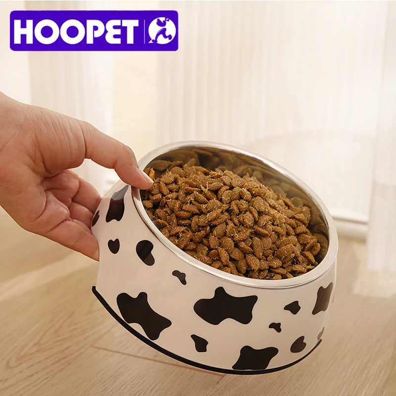 

HOOPET Dog Feeding Supplies Pet Bowls Cat Food Water Feeder Stainless Steel Pet Drinking Dish Feeder Dogs Accessories