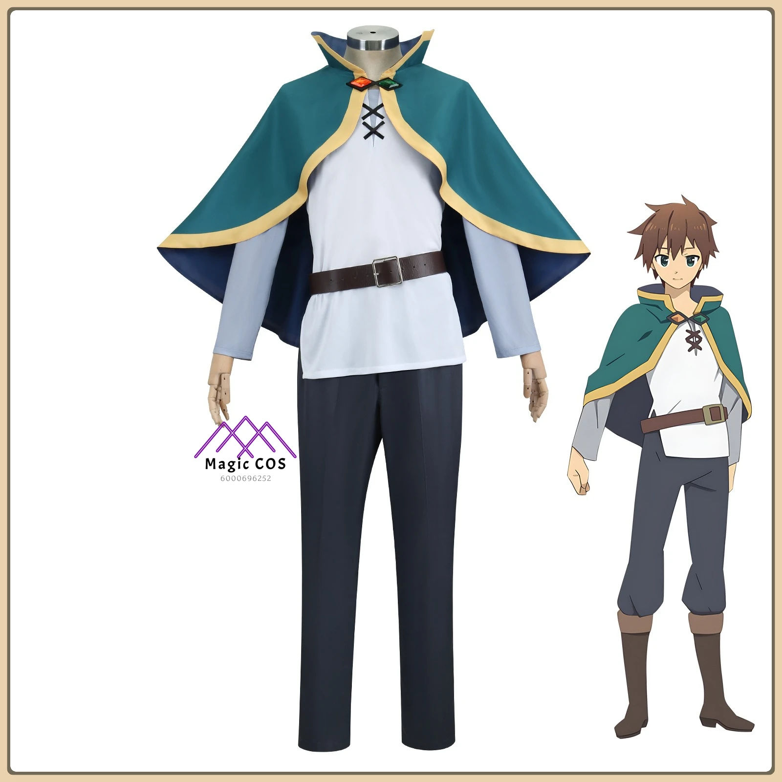 

KonoSuba Kazuma Sato Cosplay Costume Men's Comic Con Stylish Cos Set with Wig High Quality Anime Outfit for Comic Con Party