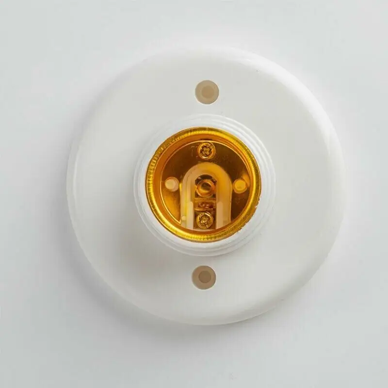 Soquete da lâmpada do teto do ouro branco, E27 Screw Cap Socket, Fixação Base Stand Holder, Soquete de lâmpada para casa, 6A, 250V, 1Pc