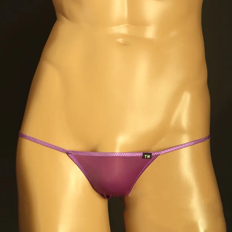 Men's Ice Silk Thong, High Elastic Breathable T-back Underwear, Low-rise Comfortable Single String Design