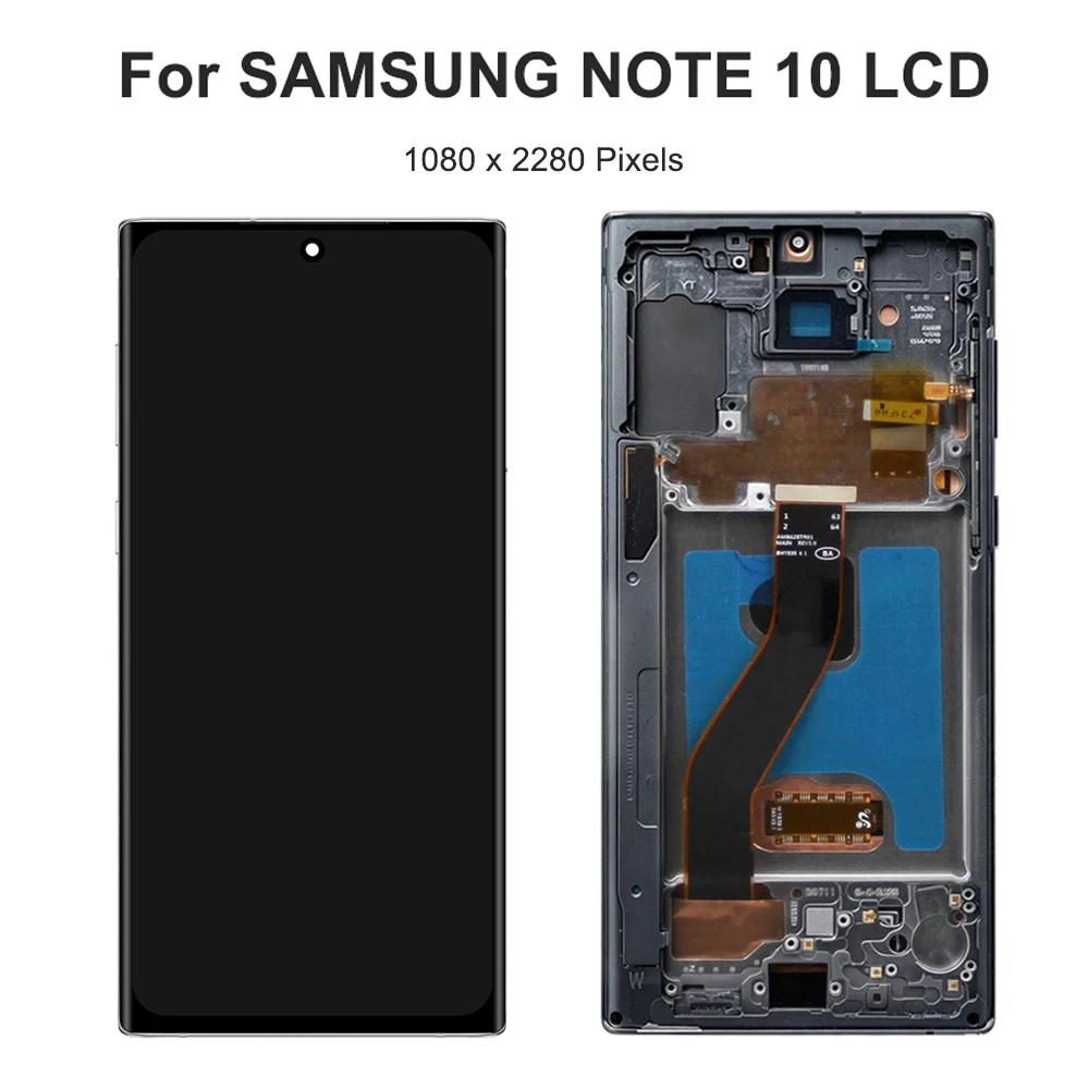 AMOLED With Frame Note 10 For Samsung N970F N970U N970W LCD Display Digital Touch Screen For Note10 Screen Replacement Parts